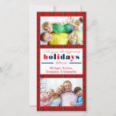 レッドプレイドハップピストホリデイズ – クリスマスフォトカード シーズンカード (正面)