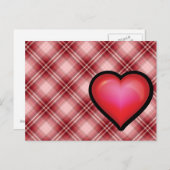 レッドプレイドハート ポストカード (正面/裏面)