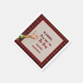 レッドプレイドバチェロレッテをリングする前のフランネル スタンダードカクテルナプキン (角)