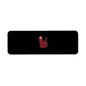 レッドプレイドバッファローキャットクリスマスパジャマスファミリーXma ラベル (正面)