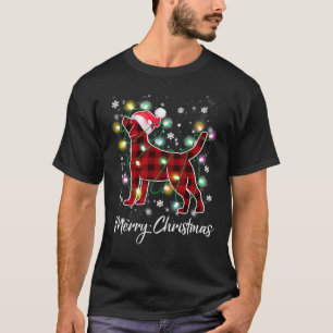 レッドプレイドバッファローラブラドールリトリエバークリメリースチム Tシャツ