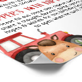 レッドプレイドバーントラクターファームタイムカプセルサイン ポスター (角)