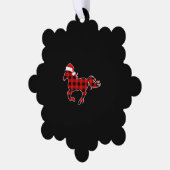 レッドプレイドパジャマホースサンタハットクリスマスギフト オーナメントカード (左)