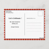  レッドプレイドファーザーズデイBBQパーティの招待状 ポストカード (裏面)