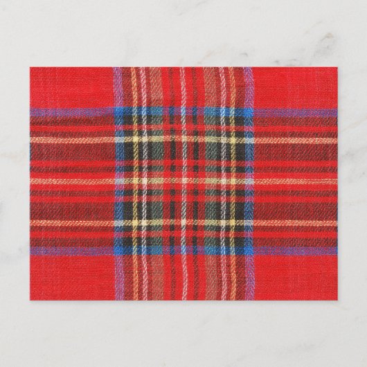 レッドプレイドプリント ポストカード (正面)