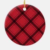 レッドプレイドペットの名前と写真を永遠に私たちのハート セラミックオーナメント (裏面)