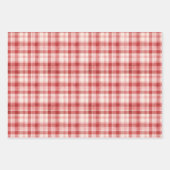 レッドプレイドホリデーラッピング紙シート ラッピングペーパーシート (正面3)