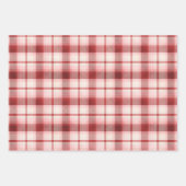 レッドプレイドホリデーラッピング紙シート ラッピングペーパーシート (正面2)