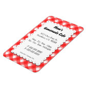 レッドプレイドレストラン広告テンプレートマグネット マグネット (左側)