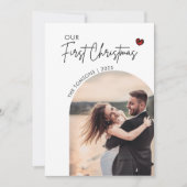 レッドプレイド写真クリスマススクリプト結婚の感謝の気持ち シーズンカード (正面)