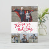 レッドプレイド新しい家のための休日の写真の移動 シーズンカード (スタンド正面)