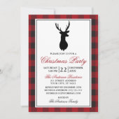 レッドプレイド素朴クリスマスパーティー 招待状 (正面)
