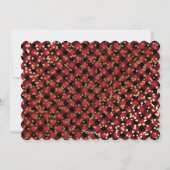 レッドプレイド金ゴールド雪メリークリスマスフォト シーズンカード (裏面)