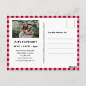 レッドプレイド2写真I DO婚約パーティ招待状 ポストカード (裏面)