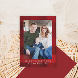 レッドプレカラフルイドプリントフロントクリスマス シーズンカード