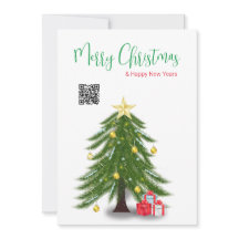 レッドプレゼントフラットホリデーカード付きクリスマスツリー