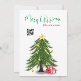 レッドプレゼントフラットホリデーカード付きクリスマスツリー シーズンカード
