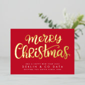 レッドプレミアムのメリークリスマス |金ゴールド業 箔シーズンカード (立ち正面)