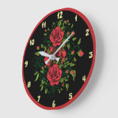 レッドプレートフローラ ラージ壁時計 (傾斜)