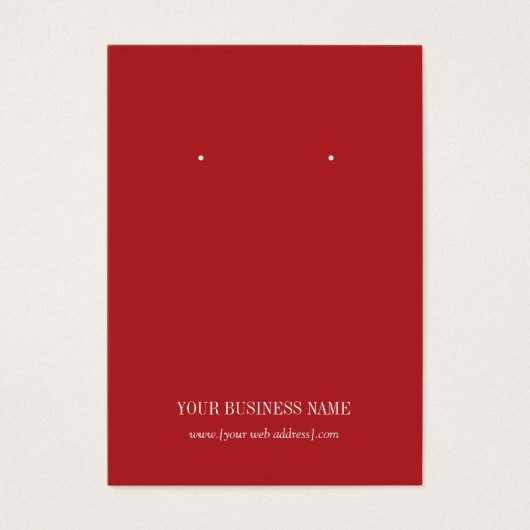 レッドプレーンシンプルカスタムイヤリングカード (正面)