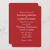 レッドプレーンシンプル結婚式招待状 招待状 (正面/裏面)