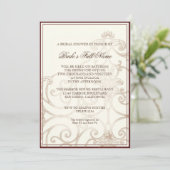 レッドプロテアのハミングバード - ヴィンテージ ブライダルシャワー 招待状 (スタンド正面)