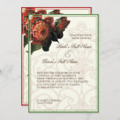 レッドプロテアハミングバード – フローラ結婚ズ 招待状 (正面/裏面)