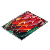 レッドプロテア花オリジナル水彩画 ノートブック (左側)