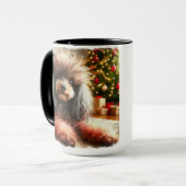 レッドプードルクリスマスコーヒーマグカップ マグカップ (正面左)