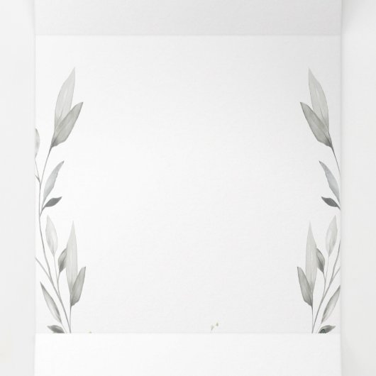 レッドプーニーエピファニー結婚式 プログラムトリフォールドカード 三つ折り招待状 (内部中)