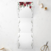 レッドプーニーエピファニー結婚式 プログラムトリフォールドカード 三つ折り招待状 (内部)