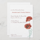 レッドプー結婚ニー記念日パーティー招待状 招待状 (正面/裏面)