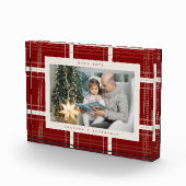 レッドプ伝統的ライドコージーキャビンのクリスマスプレゼント フォトブロック (右)