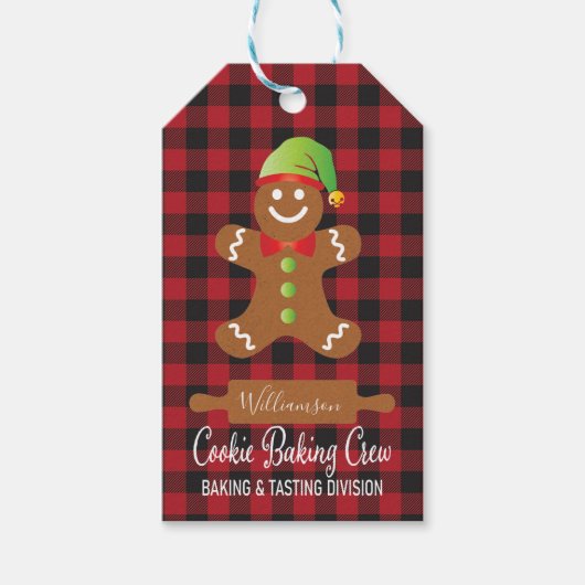 レッドプ素朴ライドホリデークッキーベーキング ギフトタグ (正面)