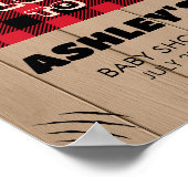 レッドプ素朴ライドランバージャックベビーシャワーへようこそ ポスター (角)