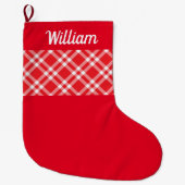 レッドプ素朴レイド名前をカスタムする ラージクリスマスストッキング (正面)