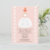 レッドヘかわいらしッドブライダルシャワーピンク招待状 招待状 (スタンド正面)