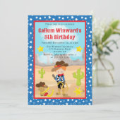 レッドヘアカウボーイウェスタン子供の誕生日 招待状 (スタンド正面)