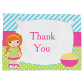 レッドヘアガールスリーポバースランバーパーティー誕生日 ラージペーパーバッグ (裏面)