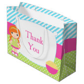 レッドヘアガールスリーポバースランバーパーティー誕生日 ラージペーパーバッグ (裏面アングル)