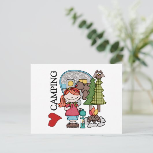 レッドヘアガール私はキャンプが大好き ポストカード (スタンド正面)