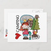 レッドヘアガール私はキャンプが大好き ポストカード (正面/裏面)