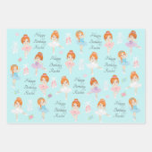 レッドヘアバレリーナラッピング紙シート ラッピングペーパーシート (正面)