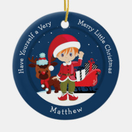 レッドヘアボーイ小妖精や小人 セラミックオーナメント