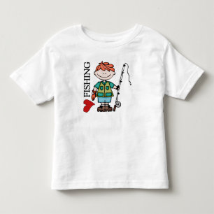 レッドヘアボーイIラブ魚釣り トドラーTシャツ