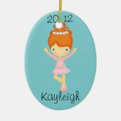 レッドヘアードダンサーパーソナライズされたオーナメント セラミックオーナメント (正面)