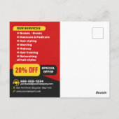 レッドヘア&美しいサロンブレイダーヘアスタイリストウィッグ ポストカード (裏面)