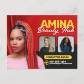レッドヘア&美しいサロンブレイダーヘアスタイリストウィッグ ポストカード (正面)
