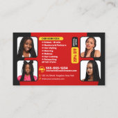 レッドヘア&美しいサロンブレイダーヘアスタイリストウィッグ 名刺 (裏面)