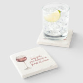 レッドヘイ女の子あなたがワインのグラスに値する引用文 ストーンコースター (横)